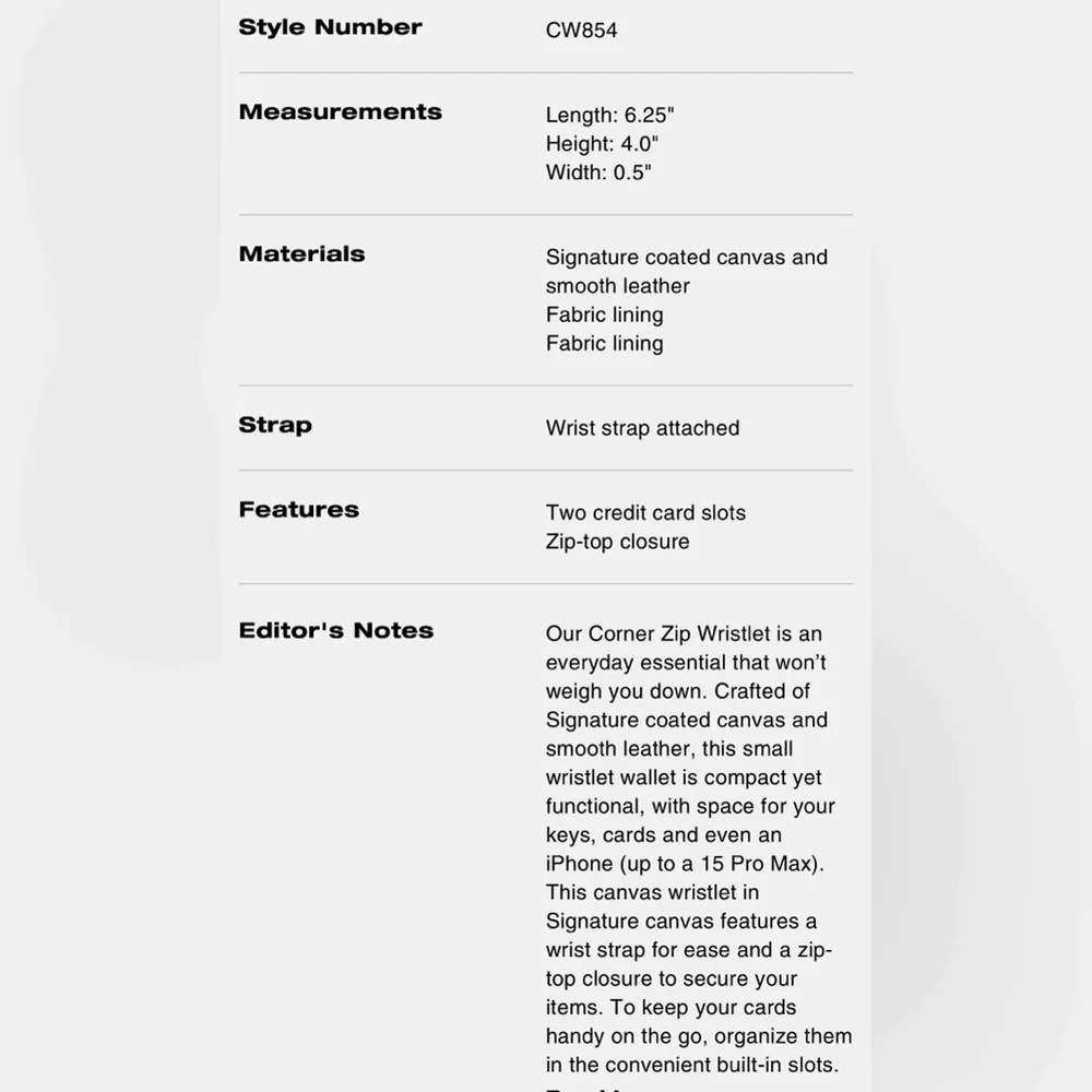 Coach Tan and Cream Signature Wristlet - Picture 7 of 7